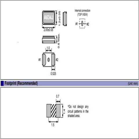 X1A0000610008,FC-12M音叉晶振,智能手环晶振