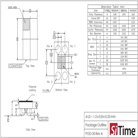 SiTime晶振,SiT1572AI-J3-33E-DCC-32.768Q,1508mm,LVCMOS